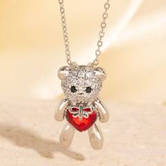 Heavy Industry Three-Dimensional Full Diamond Hot Air Balloon Pendant Necklace for Women