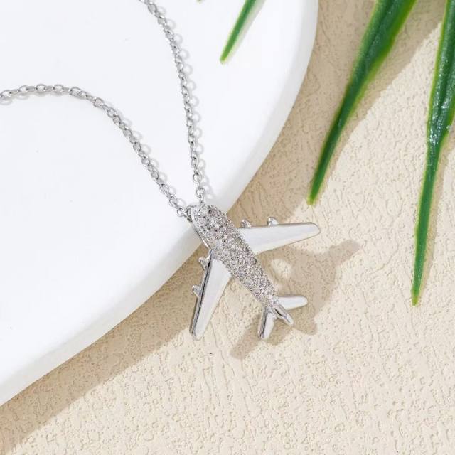 Heavy Industry Three-Dimensional Full Diamond Hot Air Balloon Pendant Necklace for Women
