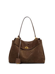 Autumn Winter Frosted Cowhide Rodeo Kelly Tote Bag Genuine Leather Large Capacity Shoulder Satchel Armpit Bag
