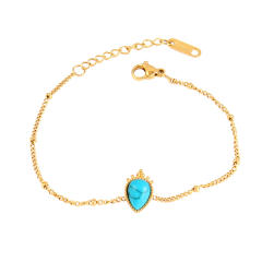 Wholesale retro natural stone series stainless steel bracelet dainty bracelet