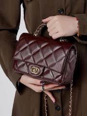 Women's Chanel Style Metal Chain Rhomboid Handbag All-match Shoulder bag qulited bag