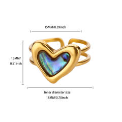 18KG pearl bead butterfly bow heart stainless steel rings