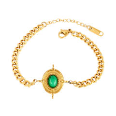 Wholesale retro natural stone series stainless steel bracelet dainty bracelet
