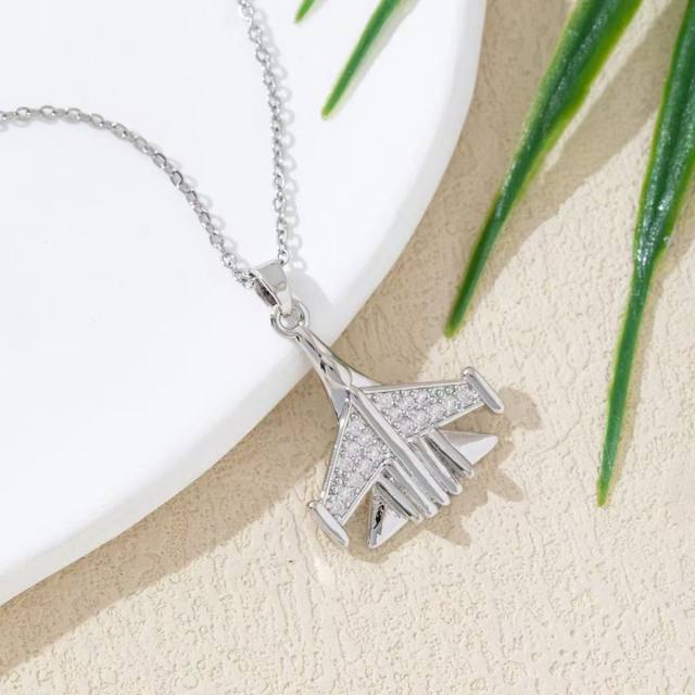 Heavy Industry Three-Dimensional Full Diamond Hot Air Balloon Pendant Necklace for Women