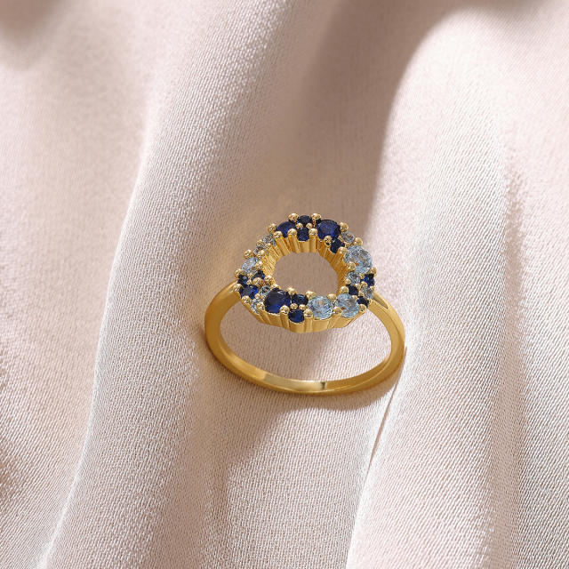 18KG geometric circle gold plated copper rings