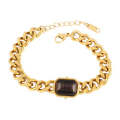 Wholesale retro natural stone series stainless steel bracelet dainty bracelet