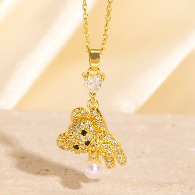 Heavy Industry Three-Dimensional Full Diamond Hot Air Balloon Pendant Necklace for Women