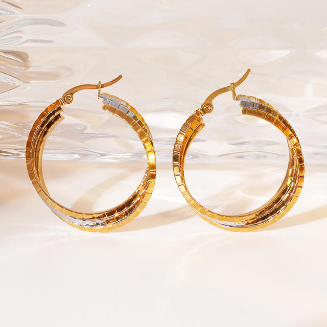 Minimalist Cool Round Oval Earrings stainless steel earrings hoop earrings