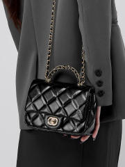 Women's Chanel Style Metal Chain Rhomboid Handbag All-match Shoulder bag qulited bag