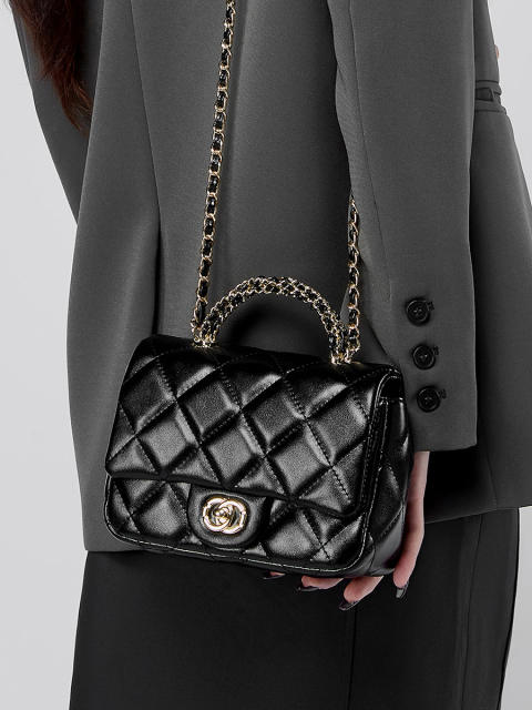Women's Chanel Style Metal Chain Rhomboid Handbag All-match Shoulder bag qulited bag