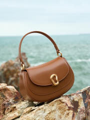 Red Saddle Bag Crossbody Genuine Leather Women's Small Tote Bag