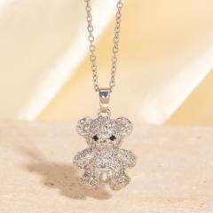 Heavy Industry Three-Dimensional Full Diamond Hot Air Balloon Pendant Necklace for Women