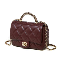 Women's Chanel Style Metal Chain Rhomboid Handbag All-match Shoulder bag qulited bag