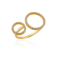 18KG geometric circle gold plated copper rings