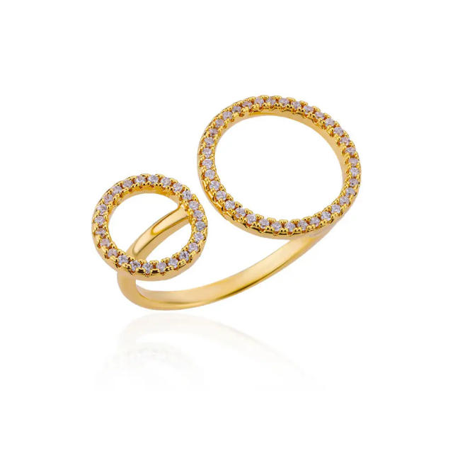 18KG geometric circle gold plated copper rings