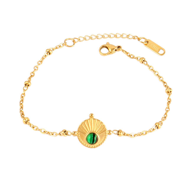 Wholesale retro natural stone series stainless steel bracelet dainty bracelet