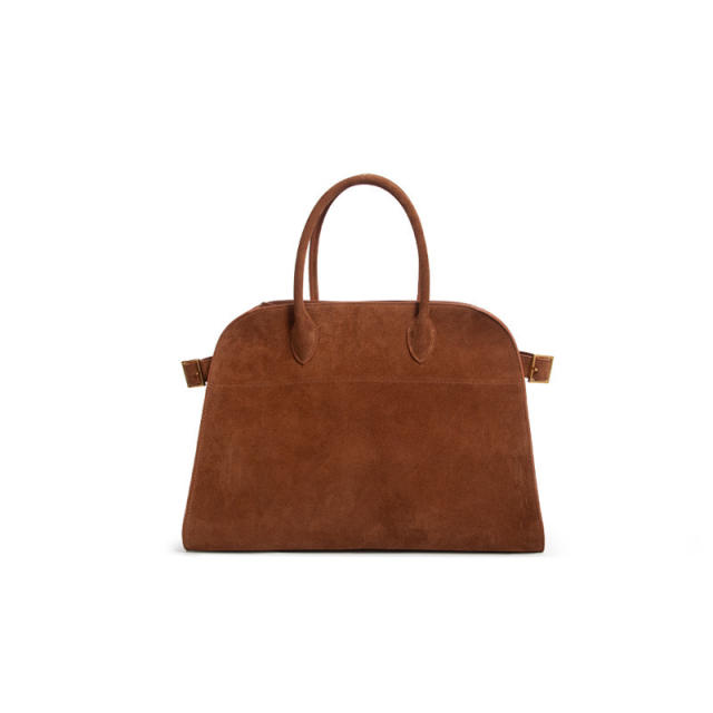 Suede Genuine Leather Big Bag Notebook Office Handbag for Women Cowhide Large Capacity Women's Tote Bag