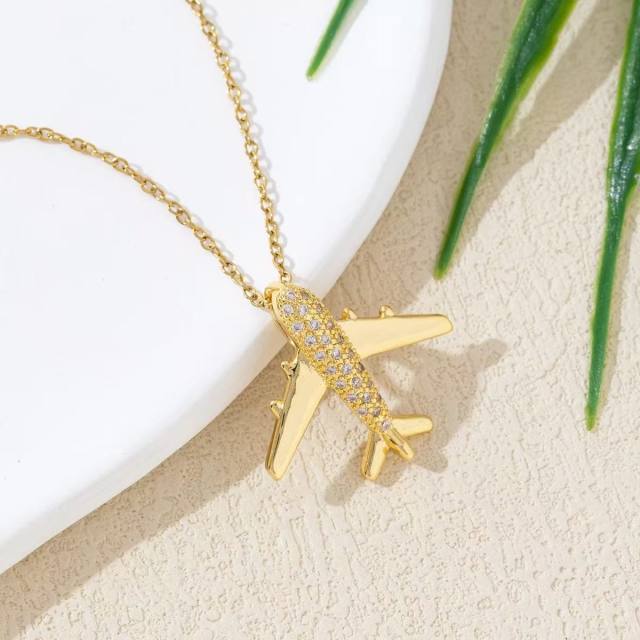 Heavy Industry Three-Dimensional Full Diamond Hot Air Balloon Pendant Necklace for Women
