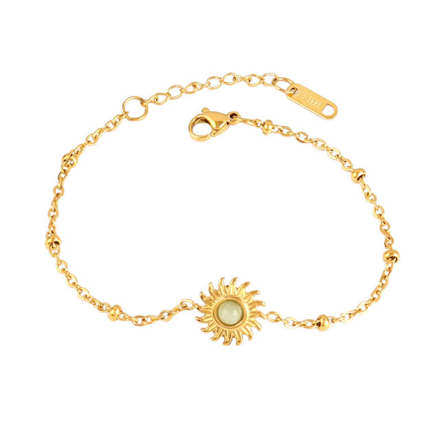Wholesale retro natural stone series stainless steel bracelet dainty bracelet