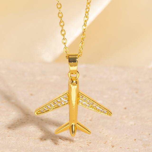 Heavy Industry Three-Dimensional Full Diamond Hot Air Balloon Pendant Necklace for Women