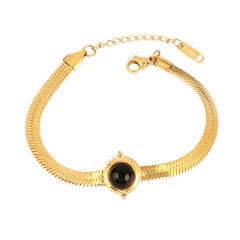 Wholesale retro natural stone series stainless steel bracelet dainty bracelet