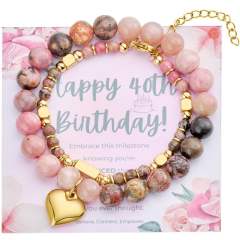 40th+ black line rhodolite love bracelet