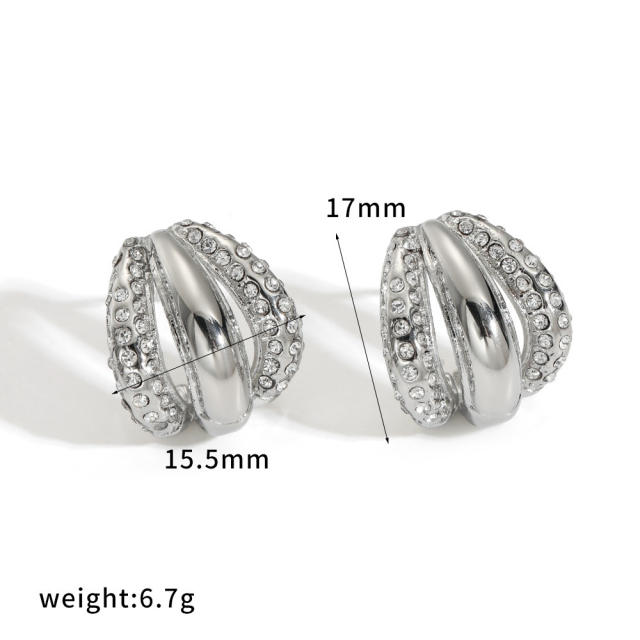 18KG unique stainless steel earrings studs earrings