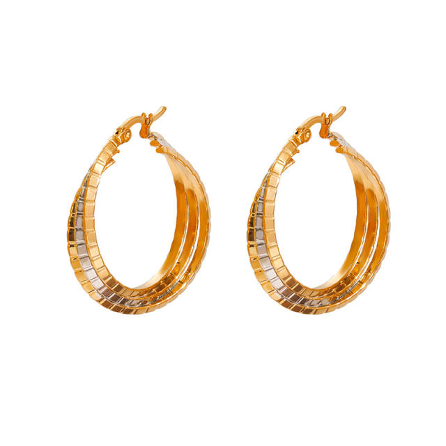 Minimalist Cool Round Oval Earrings stainless steel earrings hoop earrings