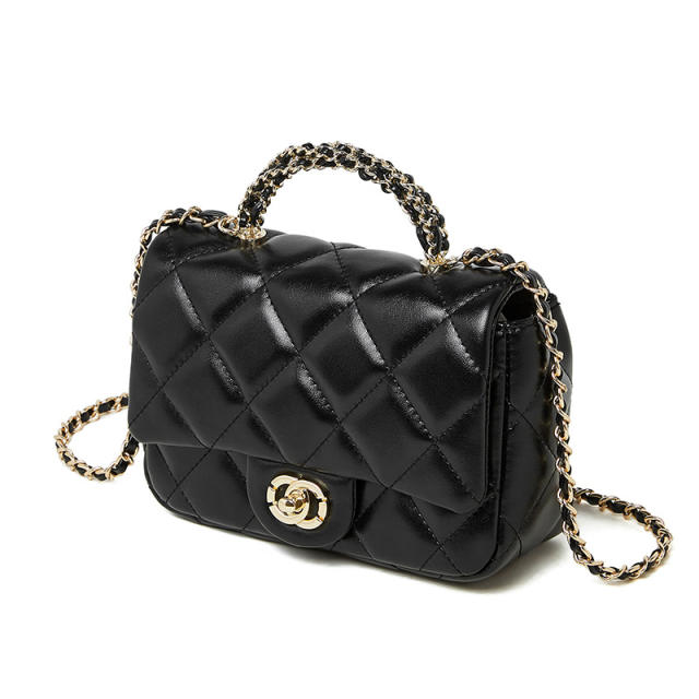 Women's Chanel Style Metal Chain Rhomboid Handbag All-match Shoulder bag qulited bag