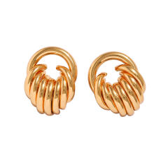 Easy match geometric circle stainless steel earrings studs