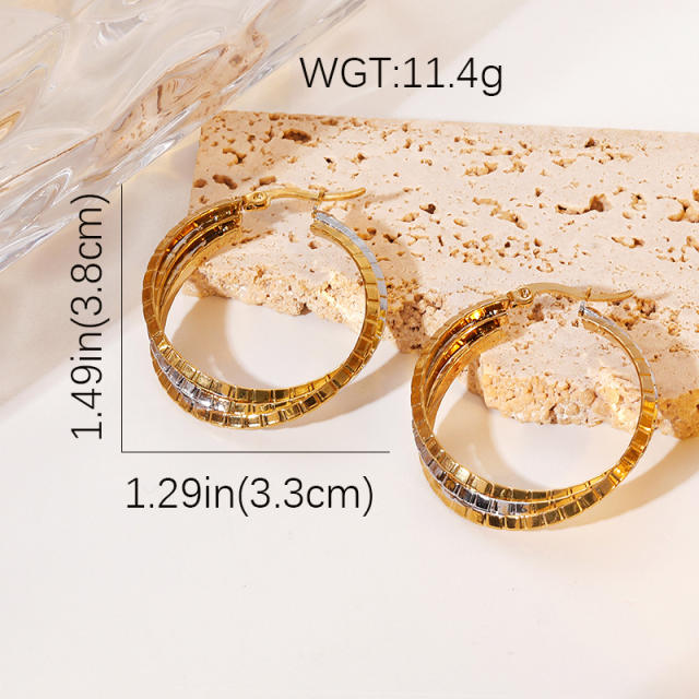 Minimalist Cool Round Oval Earrings stainless steel earrings hoop earrings