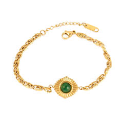Wholesale retro natural stone series stainless steel bracelet dainty bracelet