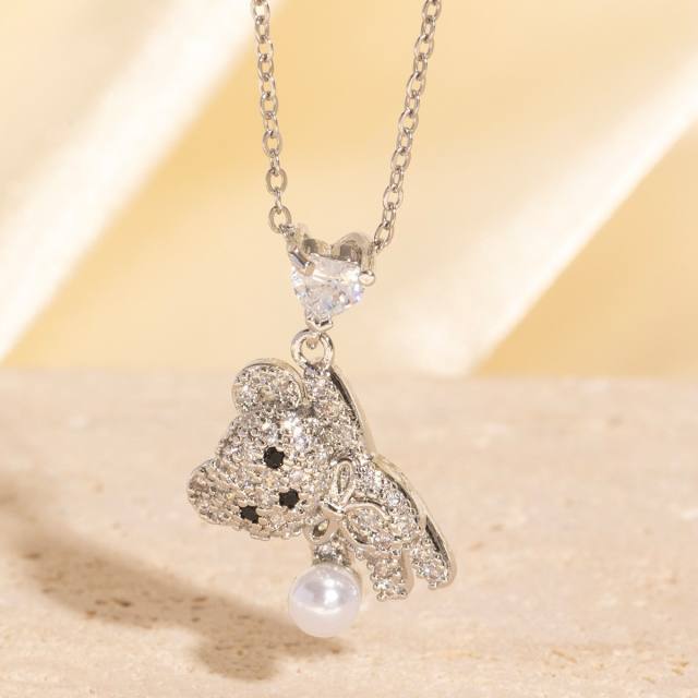 Heavy Industry Three-Dimensional Full Diamond Hot Air Balloon Pendant Necklace for Women
