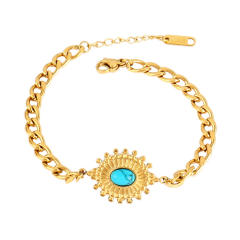 Wholesale retro natural stone series stainless steel bracelet dainty bracelet