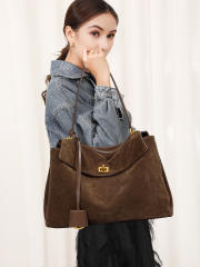 Autumn Winter Frosted Cowhide Rodeo Kelly Tote Bag Genuine Leather Large Capacity Shoulder Satchel Armpit Bag