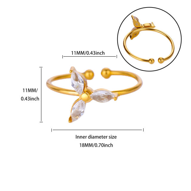 Light Luxury Versatile Zirconia Ring Fashion Simple Stainless Steel RingS Wholesale