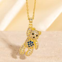 Heavy Industry Three-Dimensional Full Diamond Hot Air Balloon Pendant Necklace for Women