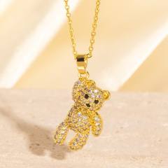 Heavy Industry Three-Dimensional Full Diamond Hot Air Balloon Pendant Necklace for Women