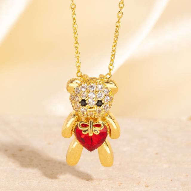 Heavy Industry Three-Dimensional Full Diamond Hot Air Balloon Pendant Necklace for Women