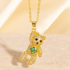 Heavy Industry Three-Dimensional Full Diamond Hot Air Balloon Pendant Necklace for Women
