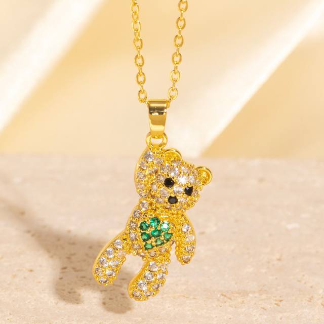 Heavy Industry Three-Dimensional Full Diamond Hot Air Balloon Pendant Necklace for Women