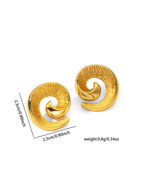 Gold color easy match bow flower shape stainless steel earrings studs
