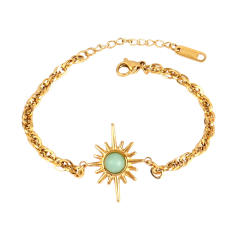 Wholesale retro natural stone series stainless steel bracelet dainty bracelet