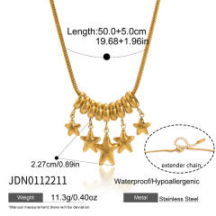 Mix color tiny star pendant stainless steel necklace