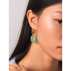French trend pig nose stainless steel earrings acrylic earrings