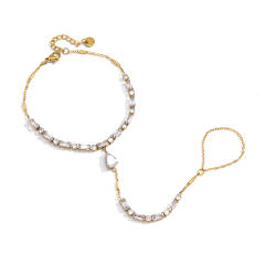 Delicate cubic zircon inlaid stainless steel bracelet ring bracelet diamond bracelet