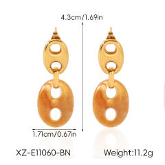 French trend pig nose stainless steel earrings acrylic earrings