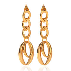 18KG geometric circle stainless steel earrings