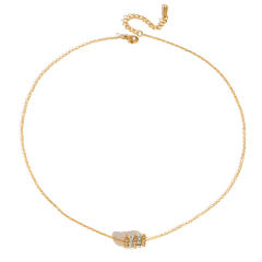 18KG mix color circle pendant stainless steel necklace
