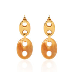 French trend pig nose stainless steel earrings acrylic earrings